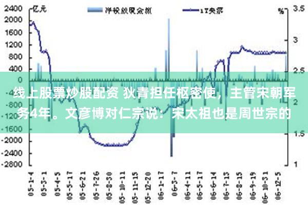 线上股票炒股配资 狄青担任枢密使，主管宋朝军务4年。文彦博对仁宗说：宋太祖也是周世宗的