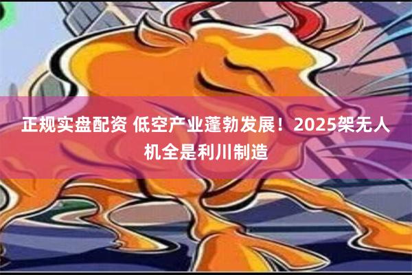 正规实盘配资 低空产业蓬勃发展！2025架无人机全是利川制造